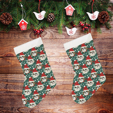 Santas Little Yelpers Lhasa Apsos Christmas Stocking 26x42cm White1 2 360x