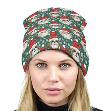 Load image into Gallery viewer, Santas&#39; Little Yelpers Lhasa Apsos Warm Christmas Beanie-Accessories-Accessories, Christmas, Dog Mom Gifts, Hats, Lhasa Apso-ONE SIZE-2