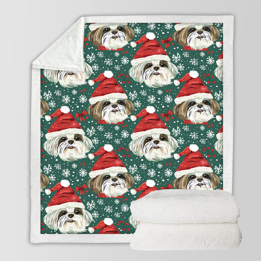 Santas Little Yelpers Shih Tzus Soft Warm Christmas Blanket-Blanket-Blankets, Christmas, Dog Dad Gifts, Dog Mom Gifts, Home Decor, Shih Tzu-10