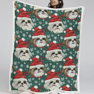 Santas Little Yelpers Shih Tzus Soft Warm Christmas Blanket-Blanket-Blankets, Christmas, Dog Dad Gifts, Dog Mom Gifts, Home Decor, Shih Tzu-11