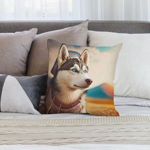 Sapphire-Eyed Siberian Husky Plush Pillow Case-Cushion Cover-Dog Dad Gifts, Dog Mom Gifts, Home Decor, Pillows, Siberian Husky-2