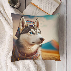Sapphire-Eyed Siberian Husky Plush Pillow Case-Cushion Cover-Dog Dad Gifts, Dog Mom Gifts, Home Decor, Pillows, Siberian Husky-4