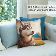 Load image into Gallery viewer, Sapphire-Eyed Siberian Husky Plush Pillow Case-Cushion Cover-Dog Dad Gifts, Dog Mom Gifts, Home Decor, Pillows, Siberian Husky-7