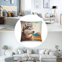 Load image into Gallery viewer, Sapphire-Eyed Siberian Husky Plush Pillow Case-Cushion Cover-Dog Dad Gifts, Dog Mom Gifts, Home Decor, Pillows, Siberian Husky-8