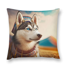 Load image into Gallery viewer, Sapphire-Eyed Siberian Husky Plush Pillow Case-Cushion Cover-Dog Dad Gifts, Dog Mom Gifts, Home Decor, Pillows, Siberian Husky-12 &quot;×12 &quot;-1