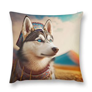 Sapphire-Eyed Siberian Husky Plush Pillow Case-Cushion Cover-Dog Dad Gifts, Dog Mom Gifts, Home Decor, Pillows, Siberian Husky-12 "×12 "-1