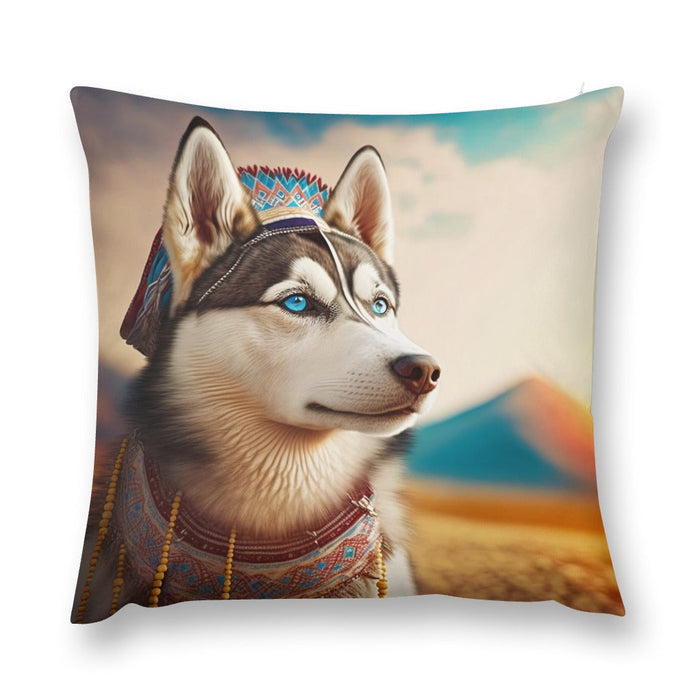 Sapphire-Eyed Siberian Husky Plush Pillow Case-Cushion Cover-Dog Dad Gifts, Dog Mom Gifts, Home Decor, Pillows, Siberian Husky-12 