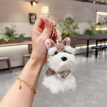Load image into Gallery viewer, Schnauzer Bag Charm and Keychain - 2 Coat Colors - Fluffy Schnauzer Love-Accessories,Dog Mom Gifts,Keychain,Schnauzer-Liver and White-10