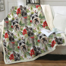 Load image into Gallery viewer, Schnauzer Holly Jamboree Christmas Blanket-Blanket-Blankets, Christmas, Home Decor, Schnauzer-11