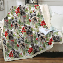 Load image into Gallery viewer, Schnauzer Holly Jamboree Christmas Blanket-Blanket-Blankets, Christmas, Home Decor, Schnauzer-2