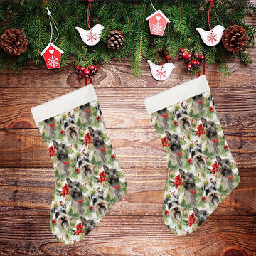 Schnauzer Holly Jamboree Christmas Stocking 2 360x