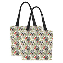 Load image into Gallery viewer, Schnauzer Holly Jamboree Large Canvas Tote Bags - Set of 2-Accessories-Accessories, Bags, Christmas, Schnauzer-Set of 2-6