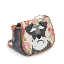Load image into Gallery viewer, Image of a Schnauzer bag with Schnauzer in bloom design