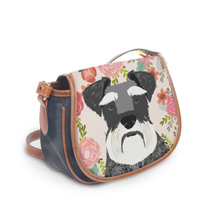Image of a Schnauzer bag with Schnauzer in bloom design