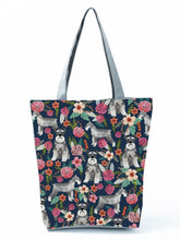 Load image into Gallery viewer, Image of a Schnauzer handbag in a most adorable Schnauzer in bloom design