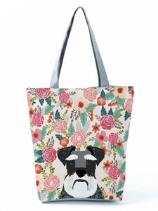 Image of a Schnauzer bag in a most adorable Schnauzer in bloom design