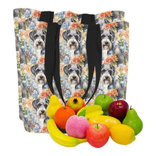 Load image into Gallery viewer, Schnauzer in Vibrant Blooms Large Canvas Tote Bags - Set of 2-Accessories-Accessories, Bags, Schnauzer-4
