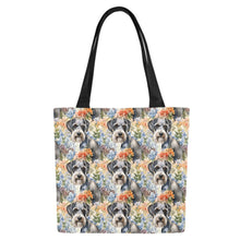 Load image into Gallery viewer, Schnauzer in Vibrant Blooms Large Canvas Tote Bags - Set of 2-Accessories-Accessories, Bags, Schnauzer-6