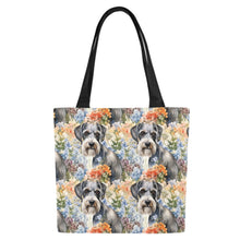 Load image into Gallery viewer, Schnauzer in Vibrant Blooms Large Canvas Tote Bags - Set of 2-Accessories-Accessories, Bags, Schnauzer-7