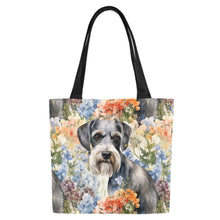 Load image into Gallery viewer, Schnauzer in Vibrant Blooms Large Canvas Tote Bags - Set of 2-Accessories-Accessories, Bags, Schnauzer-8