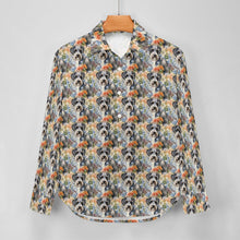 Load image into Gallery viewer, Schnauzer in Vibrant Blooms Women&#39;s Shirt - 2 Designs-Apparel-Apparel, Schnauzer, Shirt-3