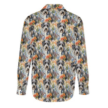 Load image into Gallery viewer, Schnauzer in Vibrant Blooms Women&#39;s Shirt - 2 Designs-Apparel-Apparel, Schnauzer, Shirt-6