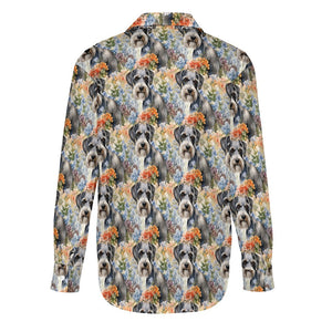 Schnauzer in Vibrant Blooms Women's Shirt - 2 Designs-Apparel-Apparel, Schnauzer, Shirt-6