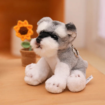 Schnauzer Keychain Fluffy Sitting Schnauzer Plush Toy Design 14cm Schnauzer 12 14cm 360x