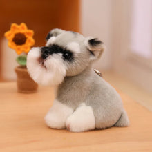 Load image into Gallery viewer, Schnauzer Keychain - Fluffy Sitting Schnauzer Plush Toy Design-2