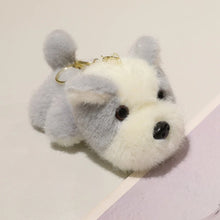 Load image into Gallery viewer, Schnauzer Keychain - Plush Pocket Pup-Grey Dog-12cm-1