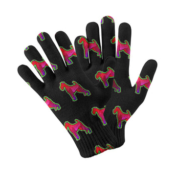 Schnauzer Neon Touch Screen Gloves Black 360x