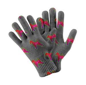 Schnauzer Neon Touch Screen Gloves-Accessories-Accessories, Dog Dad Gifts, Dog Mom Gifts, Gloves-Gray-2