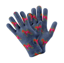 Load image into Gallery viewer, Schnauzer Neon Touch Screen Gloves-Accessories-Accessories, Dog Dad Gifts, Dog Mom Gifts, Gloves-Navy-3