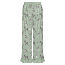 Load image into Gallery viewer, Schnauzer Pajama Pants for Women - Ruffle Hem Design - Watercolor Symphony Schnauzers-Pajamas-Apparel,Dog Mom Gifts,Pajamas,Schnauzer-13