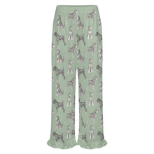Load image into Gallery viewer, Schnauzer Pajama Pants for Women - Ruffle Hem Design - Watercolor Symphony Schnauzers-Pajamas-Apparel,Dog Mom Gifts,Pajamas,Schnauzer-15