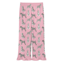 Load image into Gallery viewer, Schnauzer Pajama Pants for Women - Ruffle Hem Design - Watercolor Symphony Schnauzers-Pajamas-Apparel,Dog Mom Gifts,Pajamas,Schnauzer-17