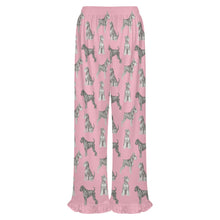 Load image into Gallery viewer, Schnauzer Pajama Pants for Women - Ruffle Hem Design - Watercolor Symphony Schnauzers-Pajamas-Apparel,Dog Mom Gifts,Pajamas,Schnauzer-18