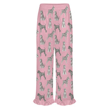 Load image into Gallery viewer, Schnauzer Pajama Pants for Women - Ruffle Hem Design - Watercolor Symphony Schnauzers-Pajamas-Apparel,Dog Mom Gifts,Pajamas,Schnauzer-20