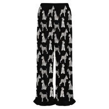 Load image into Gallery viewer, Schnauzer Pajama Pants for Women - Ruffle Hem Design - Watercolor Symphony Schnauzers-Pajamas-Apparel,Dog Mom Gifts,Pajamas,Schnauzer-22
