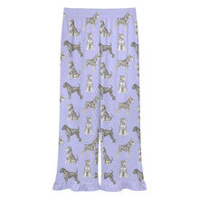 Load image into Gallery viewer, Schnauzer Pajama Pants for Women - Ruffle Hem Design - Watercolor Symphony Schnauzers-Pajamas-Apparel,Dog Mom Gifts,Pajamas,Schnauzer-5