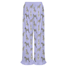 Load image into Gallery viewer, Schnauzer Pajama Pants for Women - Ruffle Hem Design - Watercolor Symphony Schnauzers-Pajamas-Apparel,Dog Mom Gifts,Pajamas,Schnauzer-6