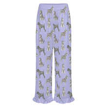 Load image into Gallery viewer, Schnauzer Pajama Pants for Women - Ruffle Hem Design - Watercolor Symphony Schnauzers-Pajamas-Apparel,Dog Mom Gifts,Pajamas,Schnauzer-8