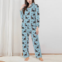 Load image into Gallery viewer, Schnauzer Pajamas for Women - XL Available - Yes I Love Black and Silver Schnauzers-Pajamas-Apparel,Dog Mom Gifts,Pajamas,Schnauzer-Blue-XS-1