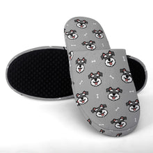 Load image into Gallery viewer, Schnauzer Slippers for Women - Happy Happy Schnauzer Love - Flannel-Slippers-29