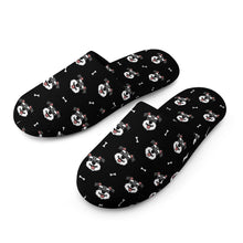 Load image into Gallery viewer, Schnauzer Slippers for Women - Happy Happy Schnauzer Love - Flannel-Slippers-30