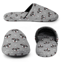 Load image into Gallery viewer, Schnauzer Slippers for Women - Happy Happy Schnauzer Love - Flannel-Slippers-35