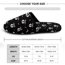 Load image into Gallery viewer, Schnauzer Slippers for Women - Happy Happy Schnauzer Love - Flannel-Slippers-5.5 - 6-Midnight Black-31
