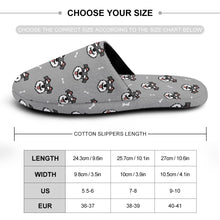 Load image into Gallery viewer, Schnauzer Slippers for Women - Happy Happy Schnauzer Love - Flannel-Slippers-5.5 - 6-Parisian Gray-25