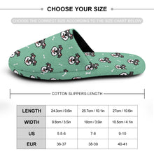 Load image into Gallery viewer, Schnauzer Slippers for Women - Happy Happy Schnauzer Love - Flannel-Slippers-5.5 - 6-Mint Green-16