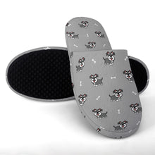 Load image into Gallery viewer, Schnauzer Slippers for Women - Smiling Schnauzer Delight - Flannel-Slippers-29